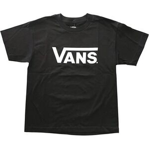 Vans Boys Classic Logo Tee T-Shirt Size Small 4 Black New Unisex Skate New